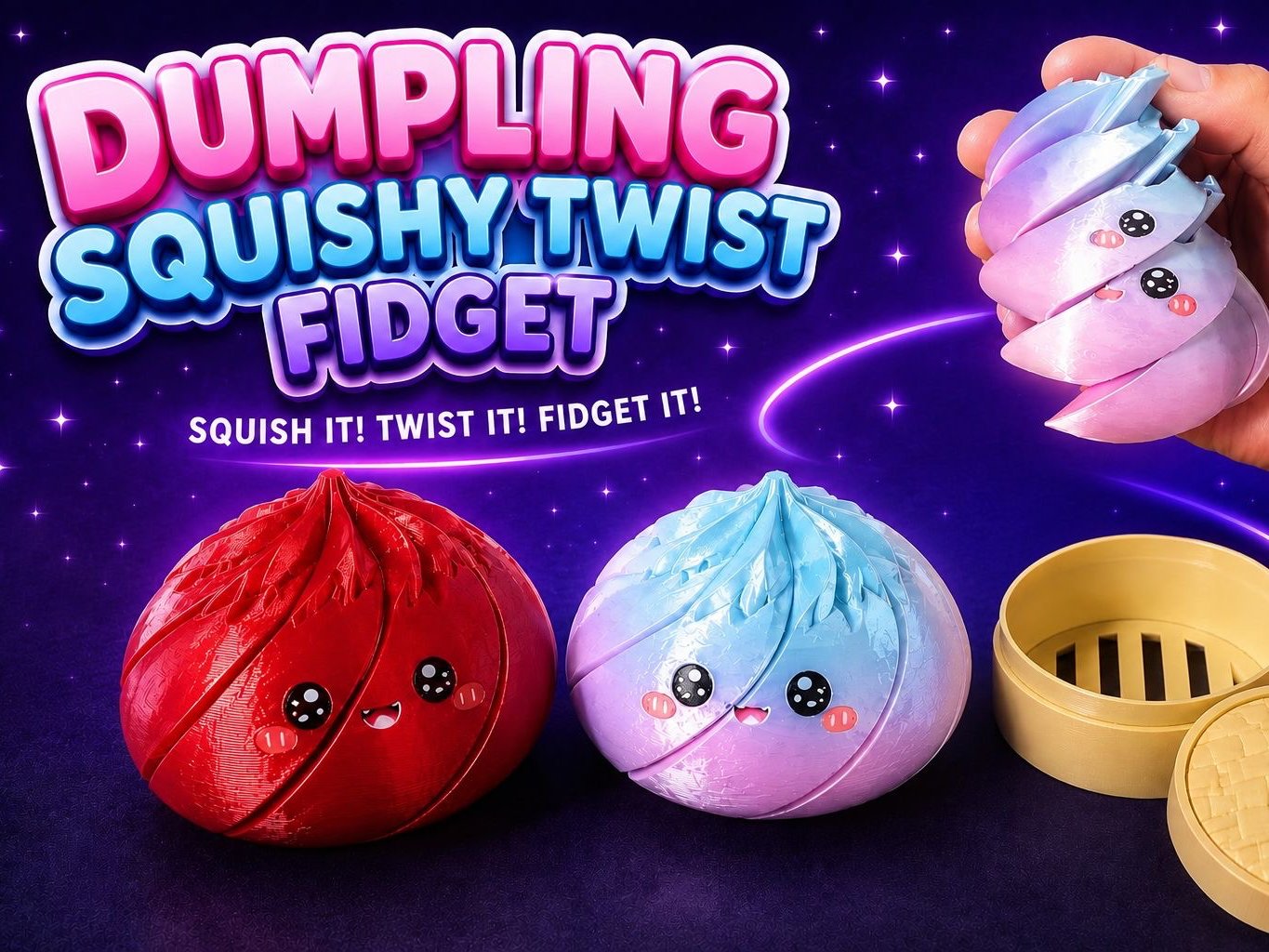 Dumpling Squishy Twist Fidget von HC3D Produktbild
