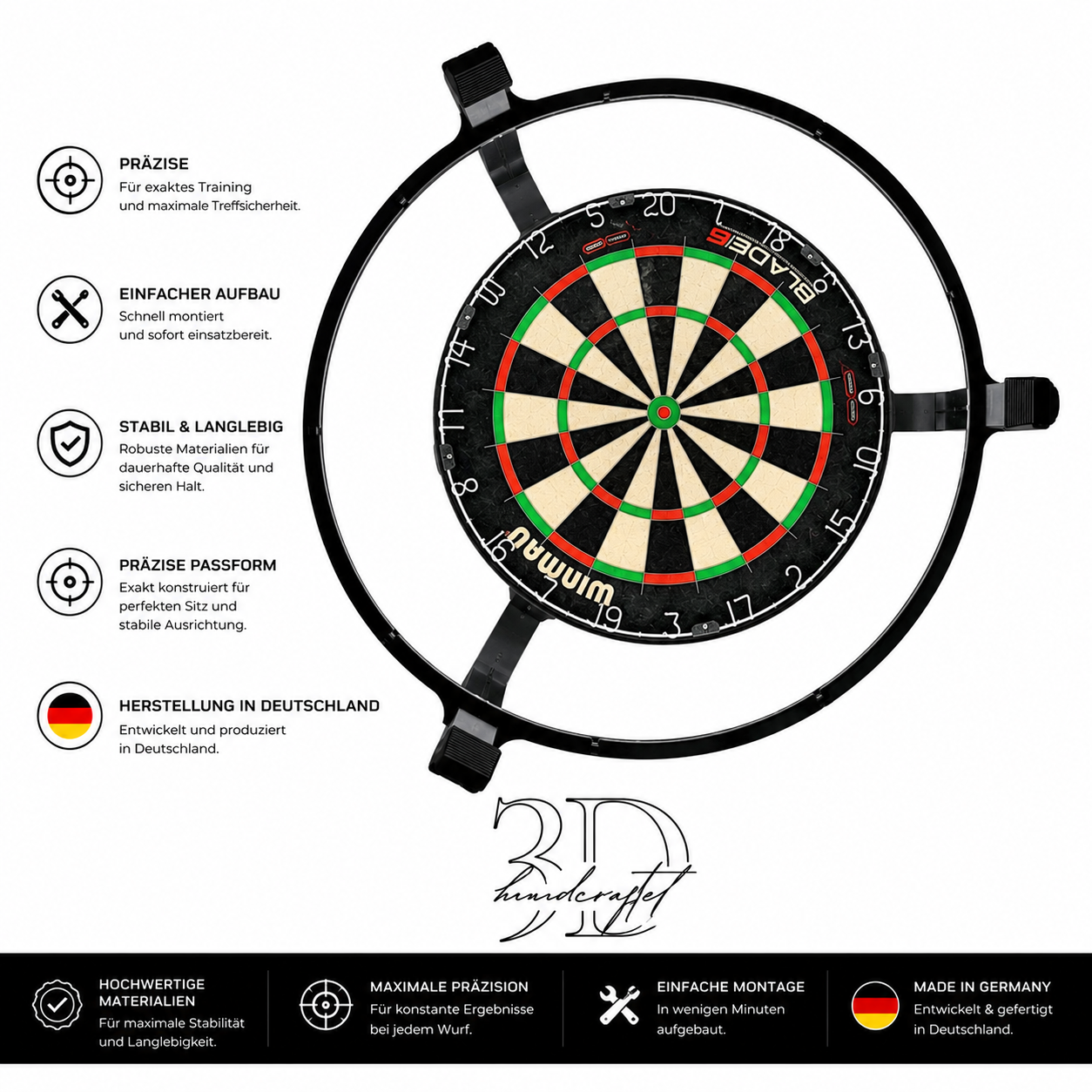 Kamerahalter-Set kompatibel mit AutoDarts OV9732 und 3D-Ring +LED Auto Darts by HC3D