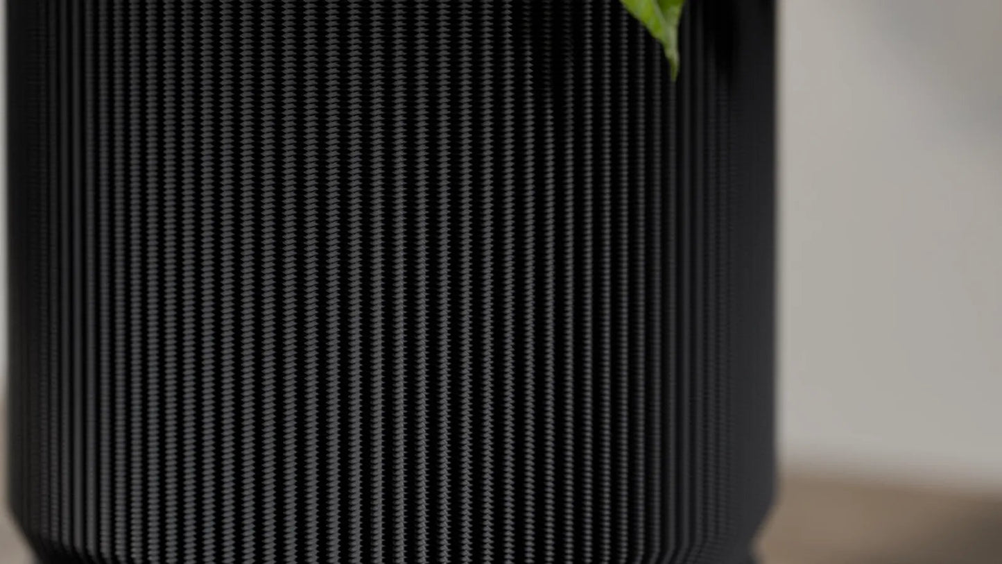 Mid Century Modern Ribbed Planter with Drip Ablage von HC3D Produktbild