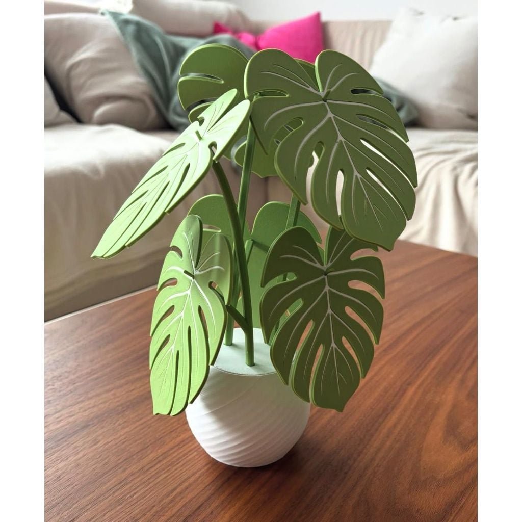 Monstera Untersetzer Pflanze mit Geheimfach in der Vase von HC3D Produktbild