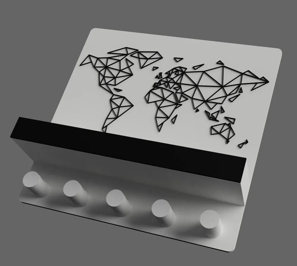 Keys Holder With Shelf – Schlüsselkette mit Ablage Schlüsselablage Schlüsselbrett mit Regal Schlüsselorganizer mit Shelf Schlüsselhalter mit Ablage by HC3D Produktbild