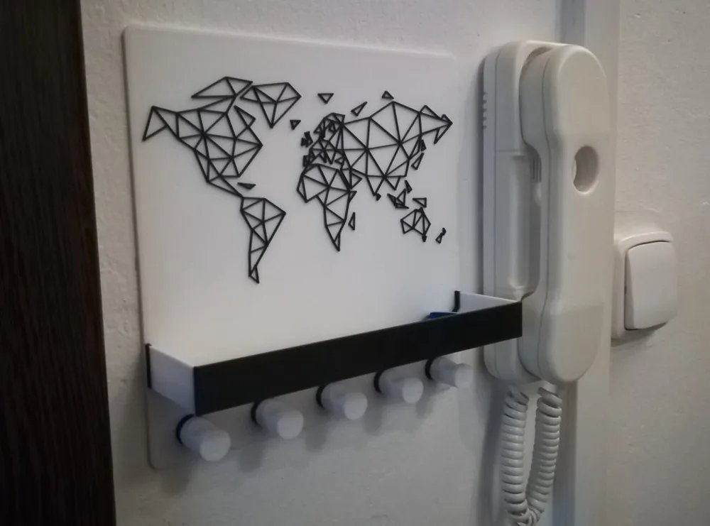 Keys Holder With Shelf – Schlüsselkette mit Ablage Schlüsselablage Schlüsselbrett mit Regal Schlüsselorganizer mit Shelf Schlüsselhalter mit Ablage by HC3D Produktbild