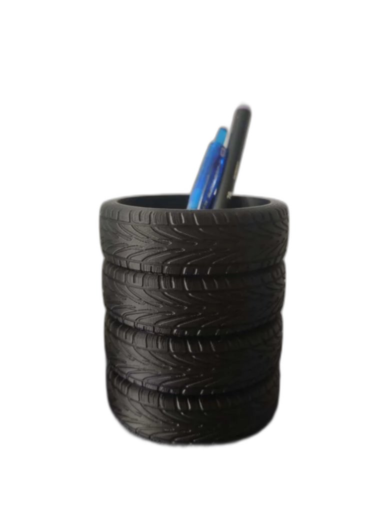 Tire Stack Pen Holder – Stifteschale Stifthalter Desk Organizer Schreibwarenhalter Büroaccessoire by HC3D Produktbild